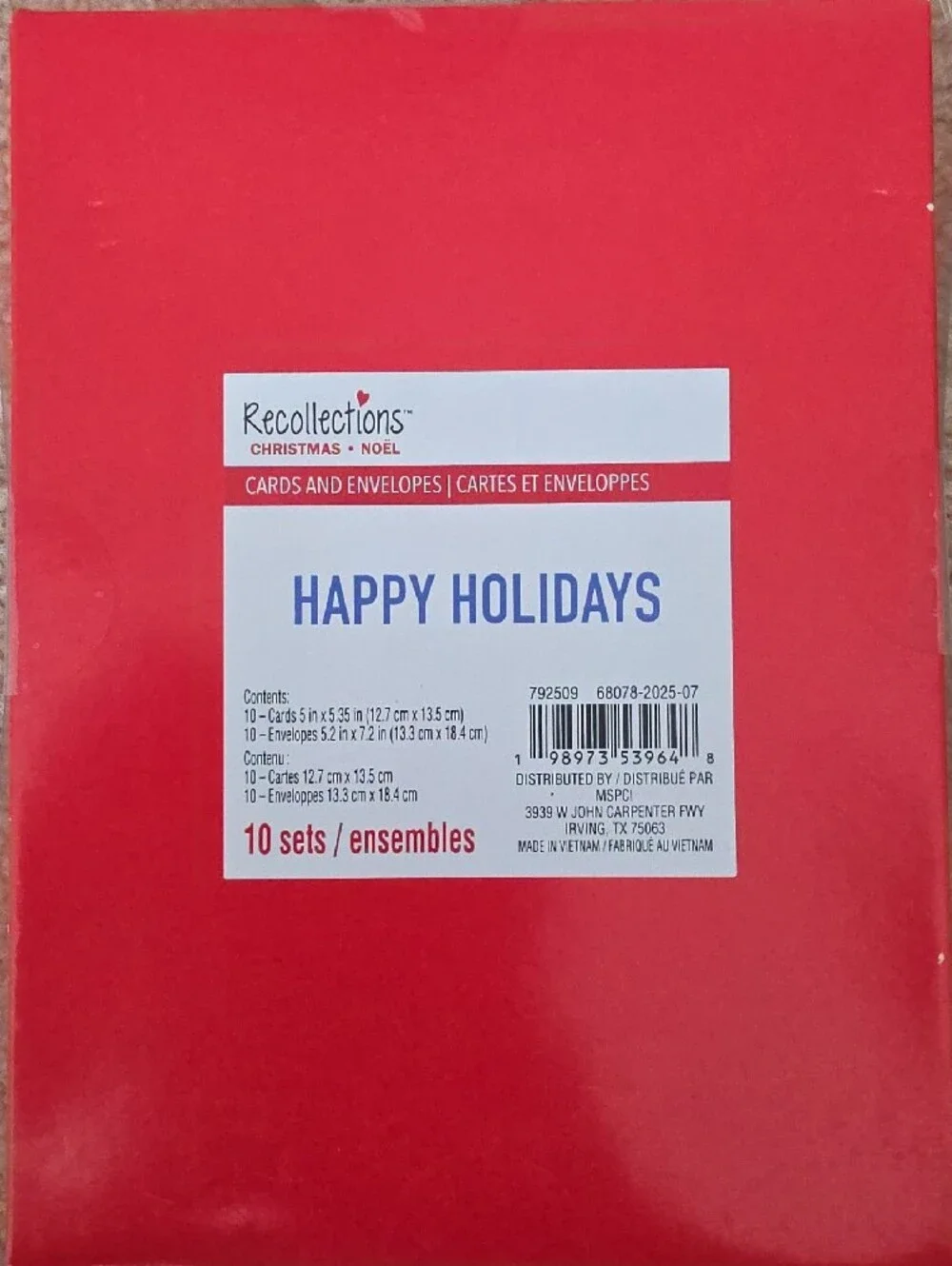 Recollections Red and Green Holiday Card Box Set